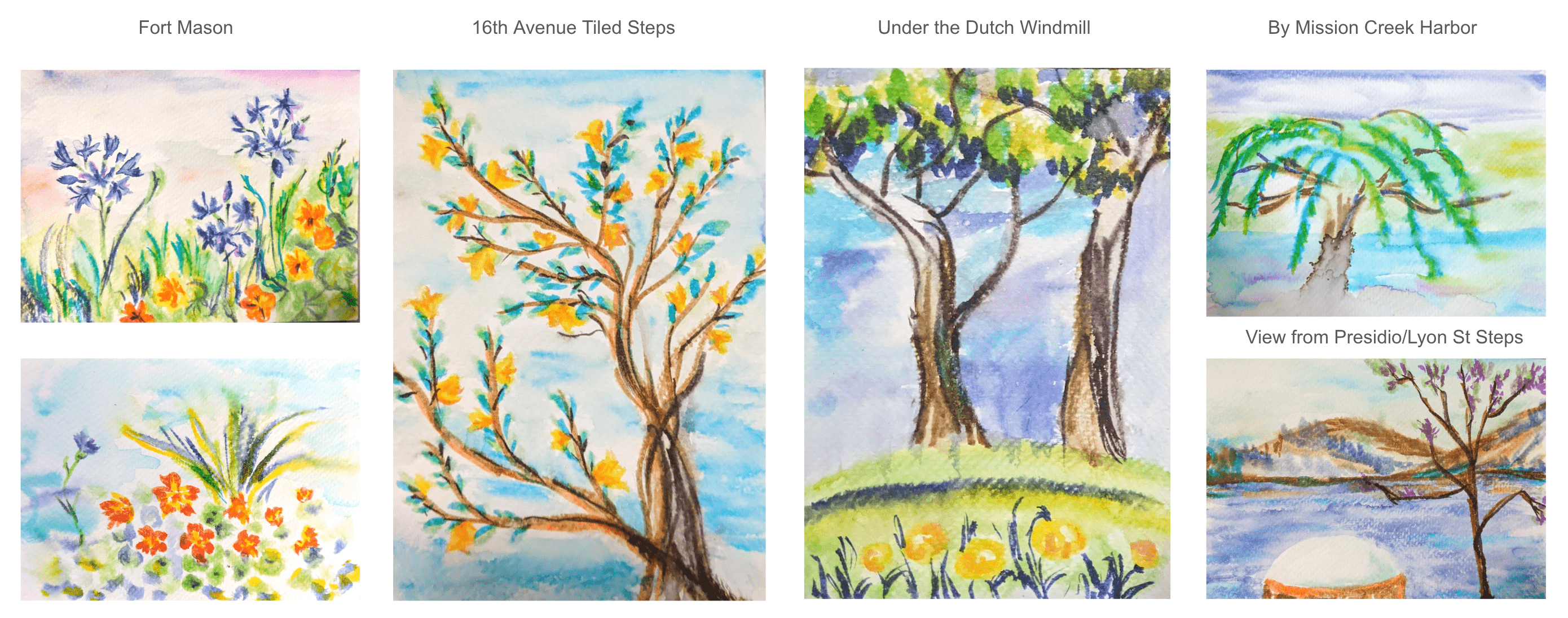 SF Trees Watercolors