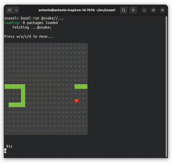 Playing snake on Bazel